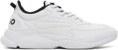Hugo Boss Grey Faux-leather Trainers In 051light/pastel Grey