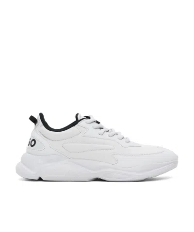 Hugo Boss Gray Faux-leather Sneakers In White