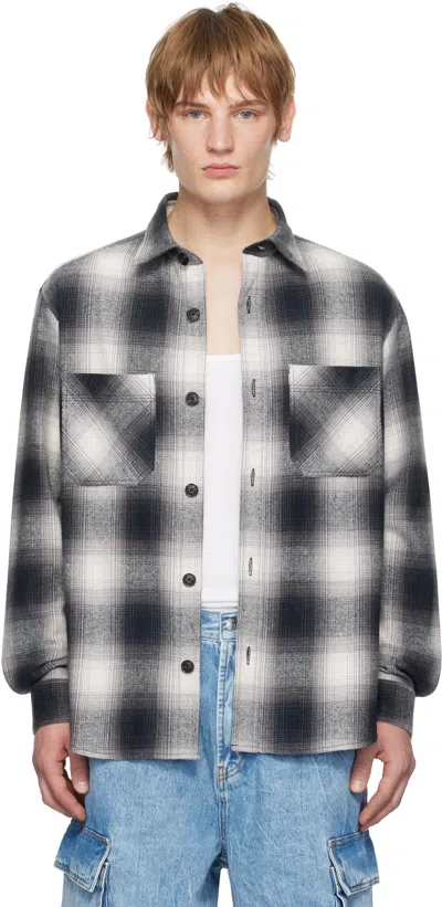 Hugo Boss Gray Flannel Shirt In 034-medium Grey