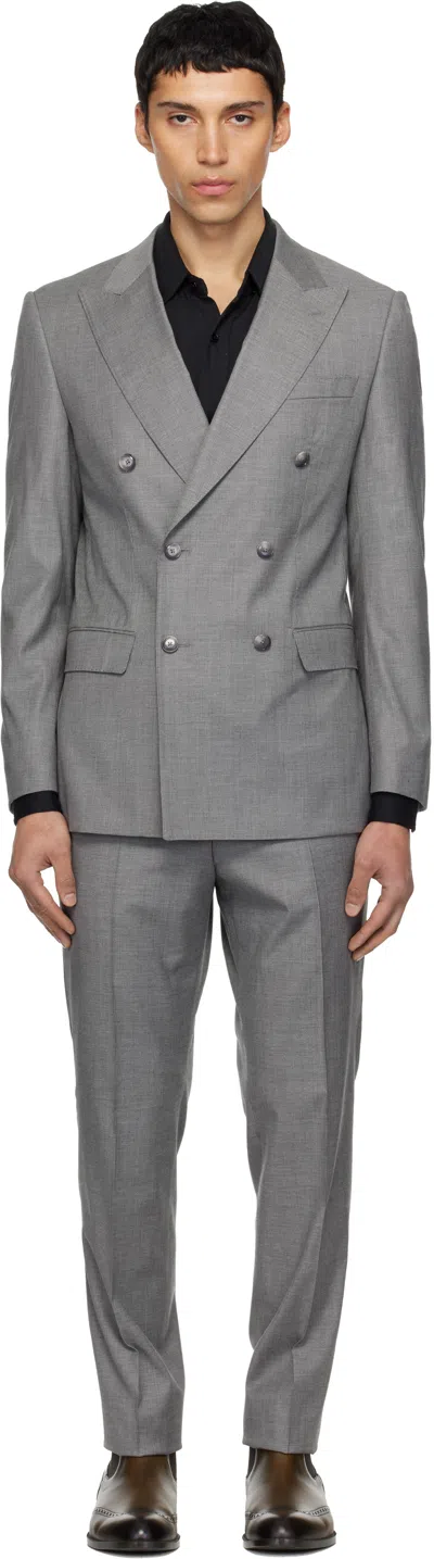 HUGO BOSS GRAY HOUNDSTOOTH SUIT