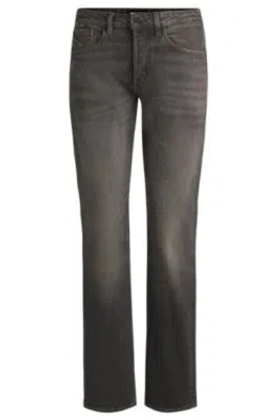 Hugo Boss Gray Jeans In Stretch Denim In Dark Grey