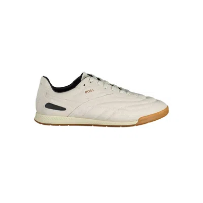 Hugo Boss Gray Leather Men Sneaker In Grey
