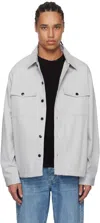 Hugo Boss Hugo Enalu Button-up Overshirt In 050light/pastel Grey