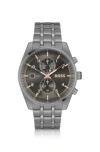 Hugo Boss Men's Skytraveller Quartz Fashion Chrono Ionic Plated Gray Steel Watch 44mm In Assorted-pre-pack