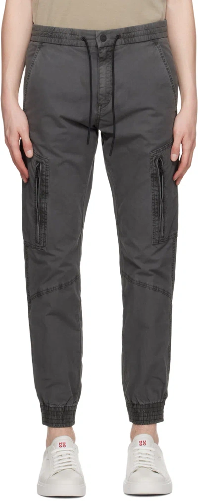 Hugo Boss Gray Regular-fit Cargo Pants In Dark Grey 022