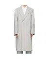 Hugo Boss Gray Relaxed-fit Coat In White