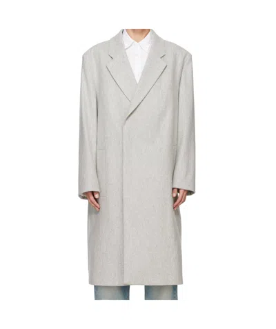 Hugo Boss Gray Relaxed-fit Coat In White