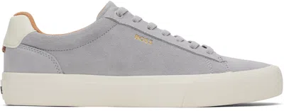 Hugo Boss Gray Suede Sneakers In 072-open Grey