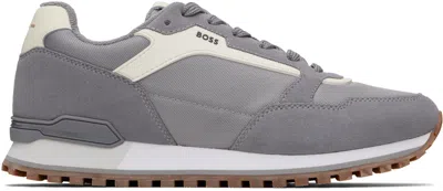 Hugo Boss Gray Suede Sneakers