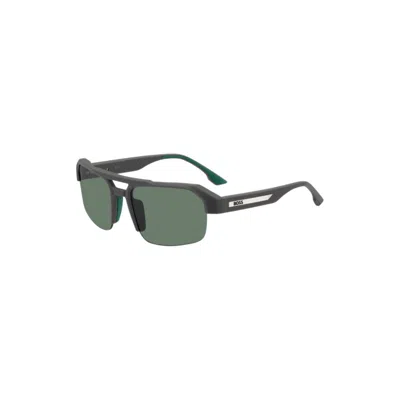 Hugo Boss Gray Sunglasses With Temple Insert And Logo In Multi