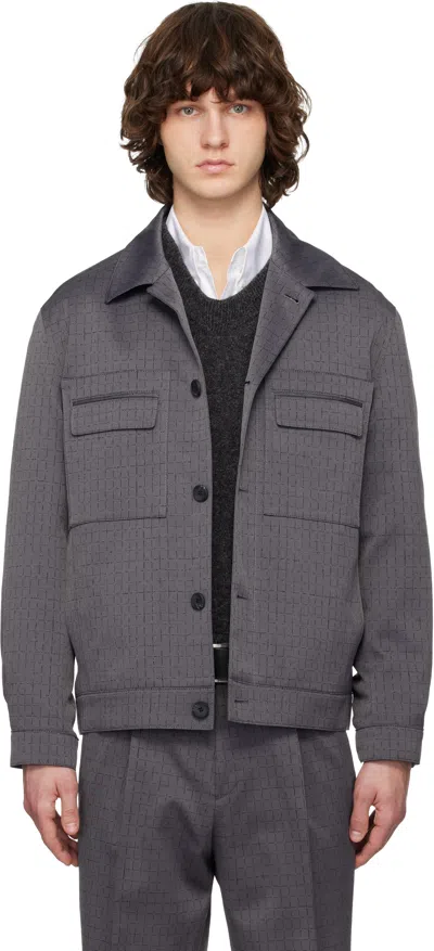 Hugo Boss Gray Virgin Wool Jacket