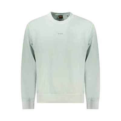 Hugo Boss Green Cotton Men Sweater In Neutral