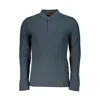 Hugo Boss Green Cotton Polo Shirt In Blue