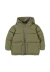 Hugo Boss Green Down Jacket For Baby Boy With Logo In Green