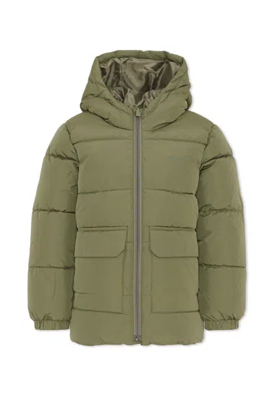Hugo Boss Kids' Green Down Jacket For Boy With Logo