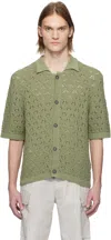 Hugo Boss Green Knitted Cotton Polo In 391-open Green