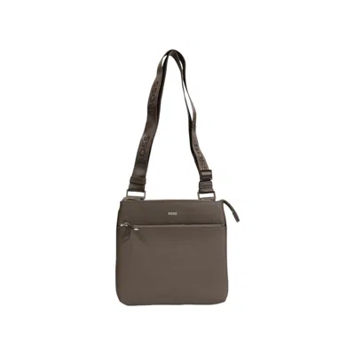 Hugo Boss Green Leather Messenger Men's Bag