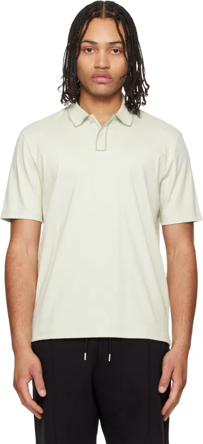 Hugo Boss Green Luxury Cotton Contrast Trim Polo In White