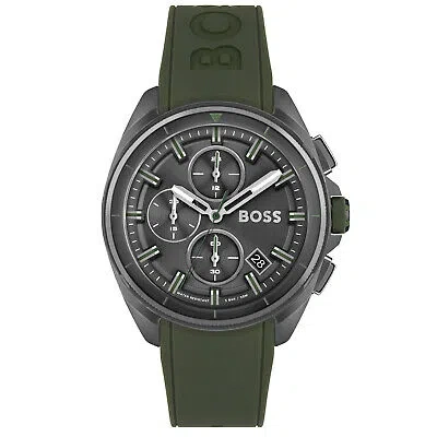 Pre-owned Hugo Boss Green Mens Chronograph Watch Volane 1513952