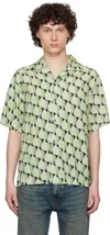 Hugo Boss Green Oversized Fit Abstract Print Shirt In 391-open Green