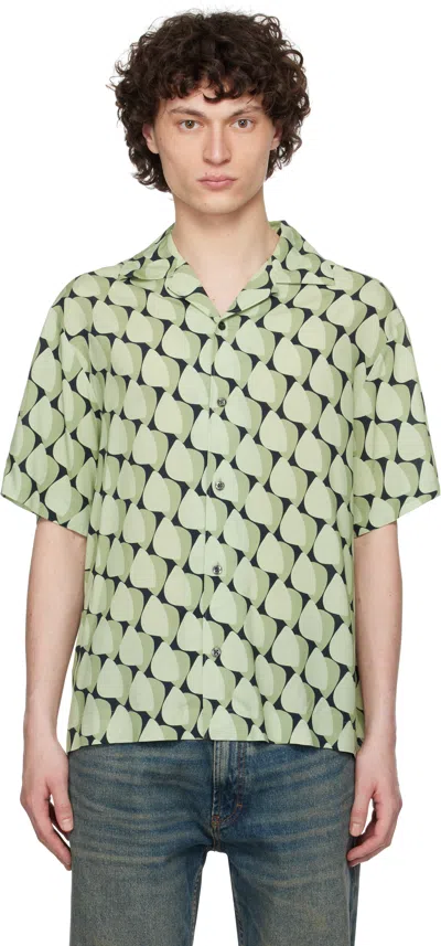 Hugo Boss Green Oversized Fit Abstract Print Shirt In Open Green