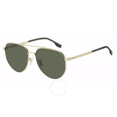 Hugo Boss Green Pilot Men's Sunglasses Boss 1473/f/sk 0j5g/qt 61 In Gold / Green