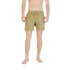 Hugo Boss Green Polyester Swim Short In Brown