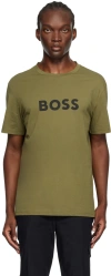 Hugo Boss Rn Mens Center Logo T-shirt In Dark Beige 251