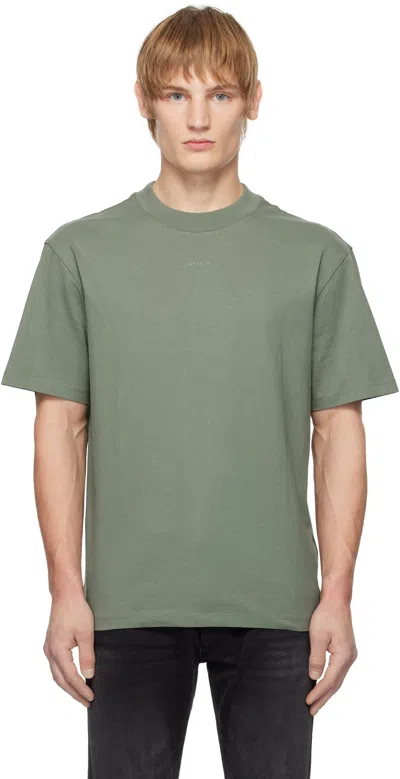 Hugo Boss Green Relaxed-fit Cotton T-shirt In 343-open Green