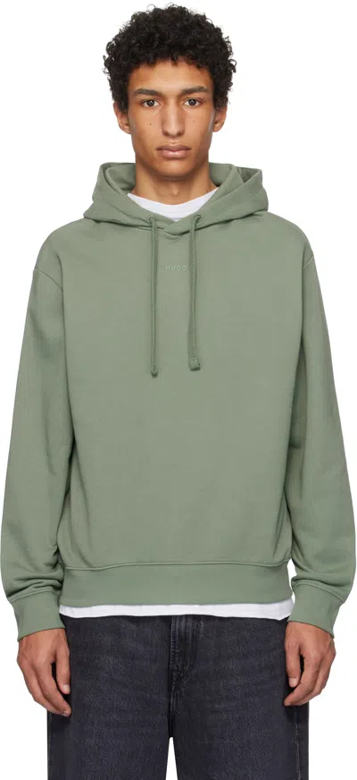 Hugo Boss Green Relaxed-fit Logo Hoodie In 343-open Green