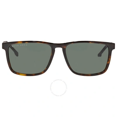 Hugo Boss Green Square Men's Sunglasses Boss 0921/s 0086/qt 55 In Dark / Green