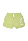 Hugo Boss Green Swim Shorts For Baby Boy With Logo In Green