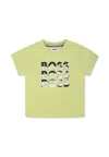 Hugo Boss Green T-shirt For Baby Boy With Logo In Green