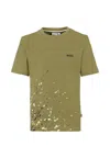 Hugo Boss Green T-shirt For Boy With Paint Splashes In Green