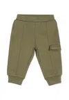 Hugo Boss Green Trousers For Baby Boy With Logo In Green