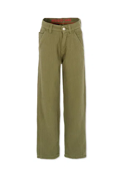 Hugo Boss Kids' Green Trousers For Boy With Logo