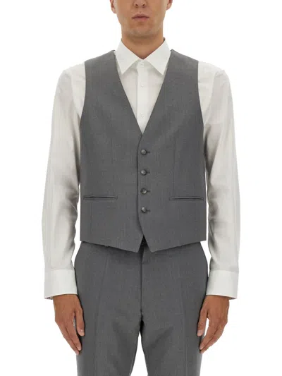 Hugo Boss Boss Slim Fit Vest In Brown