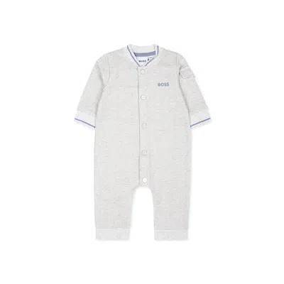 Hugo Boss Grey Babygrow For Baby Boy With Logo