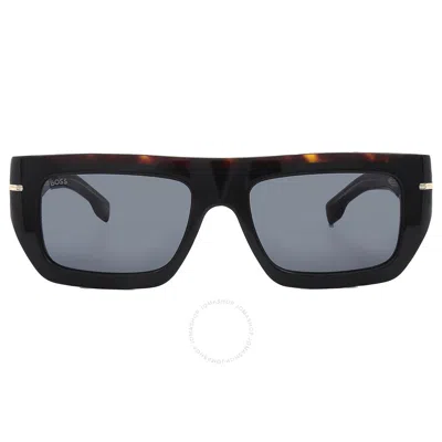 Hugo Boss Grey Browline Men's Sunglasses Boss 1502/s 0wr7/ir 54 In Black / Grey