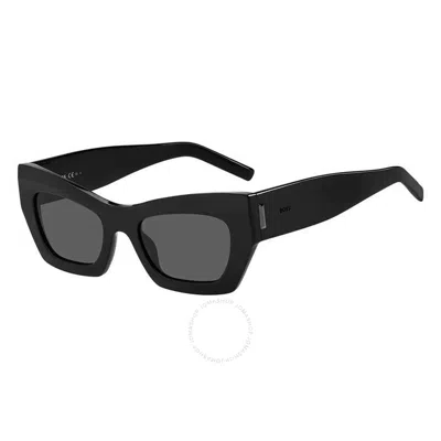 Hugo Boss Grey Cat Eye Ladies Sunglasses Boss 1363/s 0807/ir 52 In Black