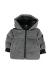 Hugo Boss Grey Down Jacket For Baby Boy With Logo In Gray