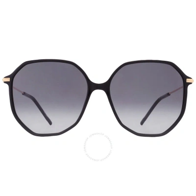 Hugo Boss Grey Gradient Geometric Ladies Sunglasses Boss 1329/s 0807/9o 58 In Black
