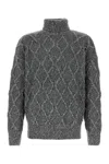 Hugo Boss Relaxed-fit Sweater With Cable-knit Structure In Grey
