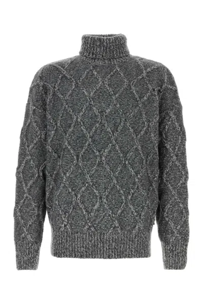 HUGO BOSS GREY NYLON BLEND SWEATER