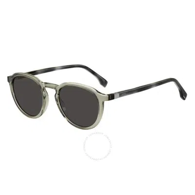 Hugo Boss Grey Oval Men's Sunglasses Boss 1491/s 0xgw/ir 51 In Green