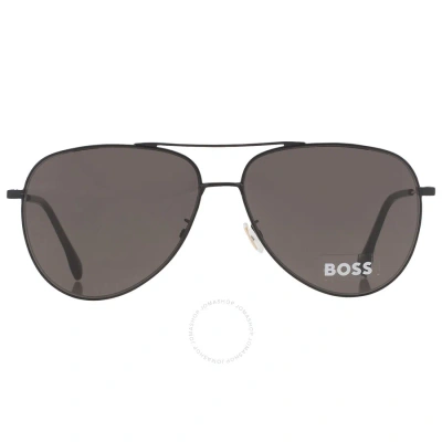 Hugo Boss Grey Pilot Men's Sunglasses Boss 1219/f/sk 0i46/ir 63 In Black / Gold / Grey