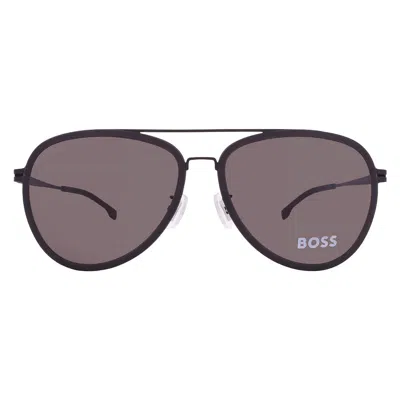 Hugo Boss Grey Pilot Men's Sunglasses Boss 1466/f/sk 0003/ir 61 In Brown