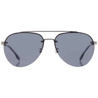 Hugo Boss Grey Pilot Men's Sunglasses Boss 1537/f/sk 06lb/ir 62 In Blue