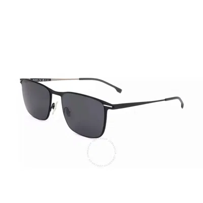 Hugo Boss Grey Rectangular Men's Sunglasses Boss 1246/s 0rzz 56 In Black