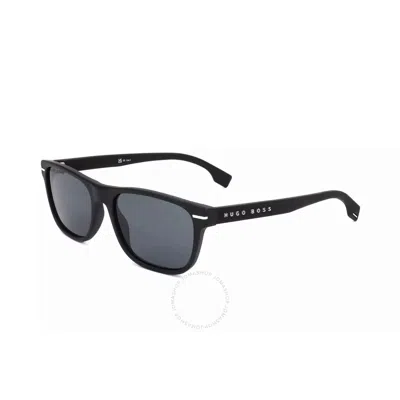 Hugo Boss Grey Rectangular Men's Sunglasses Boss 1323/s 0003 54 In Black